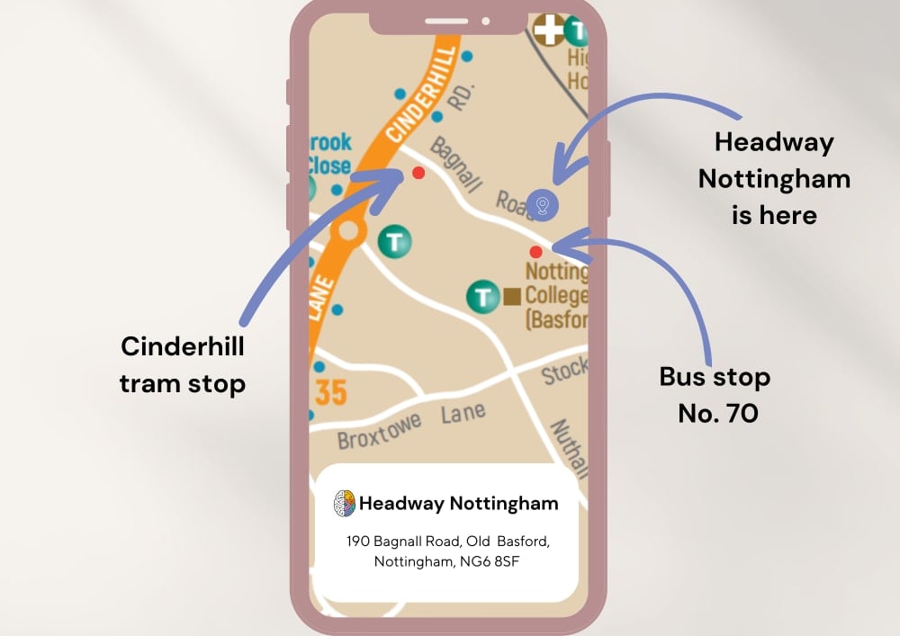 Headway Nottingham new location map